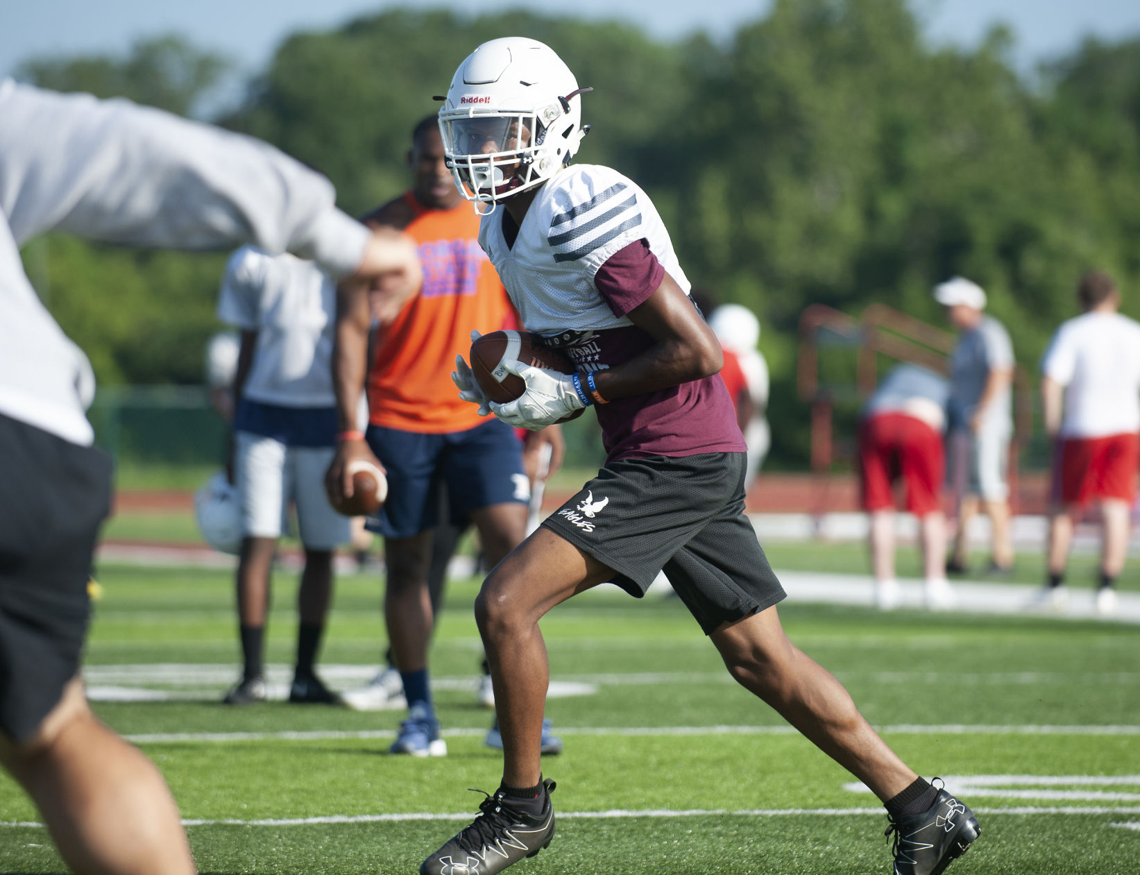 Belleville West High School football practice